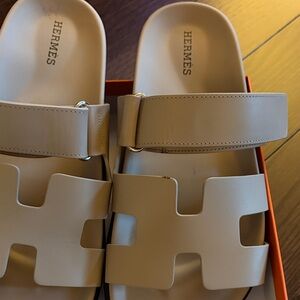 Hermes Cream Sandals